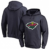 Men's Customized Minnesota Wild Navy All Stitched Pullover Hoodie,baseball caps,new era cap wholesale,wholesale hats